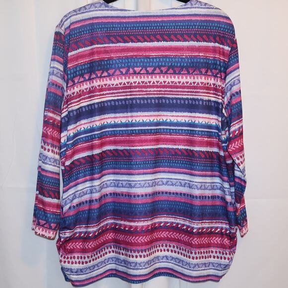 Alfred Dunner Pullover Women Size L Multicolor Blouse - Picture 6 of 14